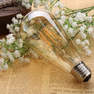 COMBO 10 Bóng Đèn Led Edison ST64 Vỏ Vàng