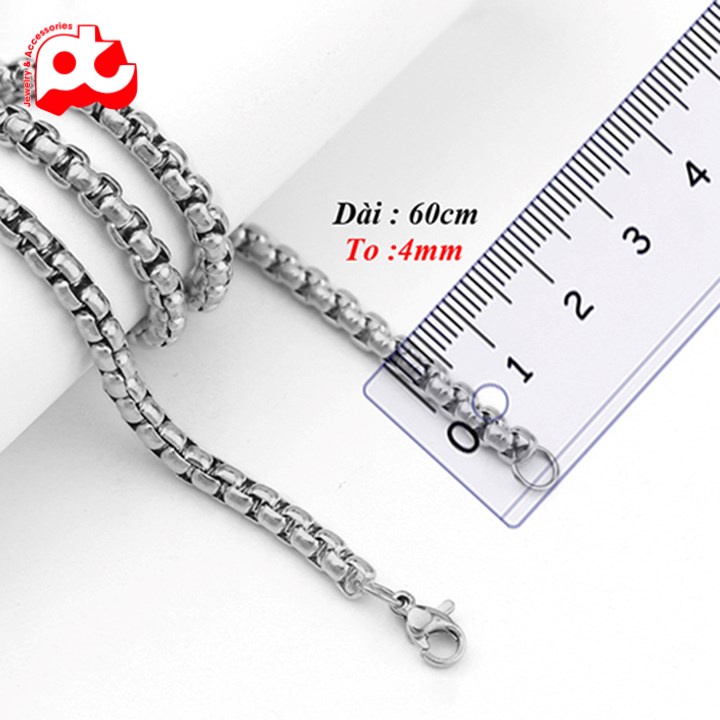 Dây chuyền nam inox cao cấp sang trọng rẻ đẹp không đen HCM ( 2mm) NoBrandMale