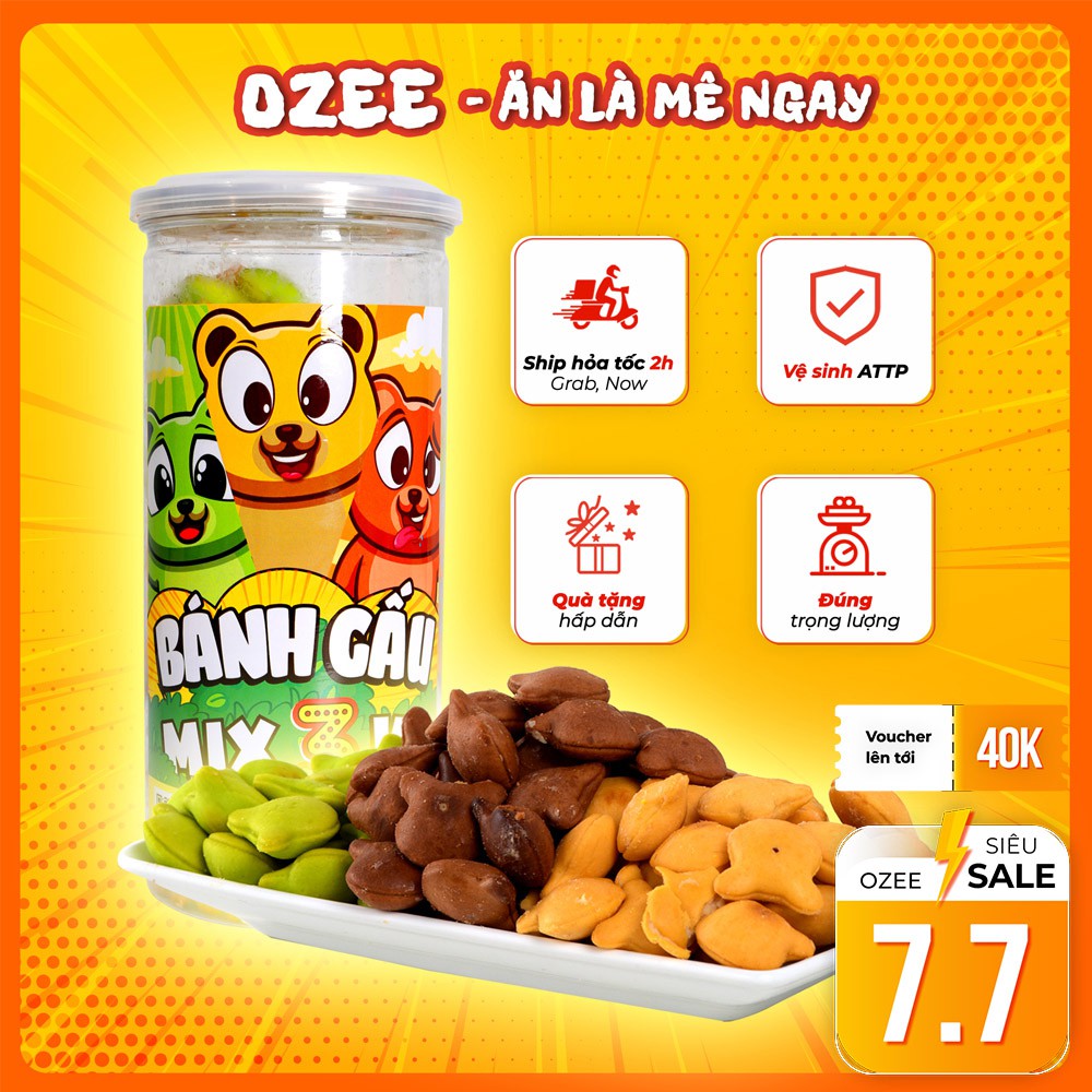 Bánh gấu nhân kem sữa mix 3 vị: bơ sữa truyền thống, chùm ngây, socola hộp 420g, Ăn vặt Hà Nội - Ăn là mê ngay