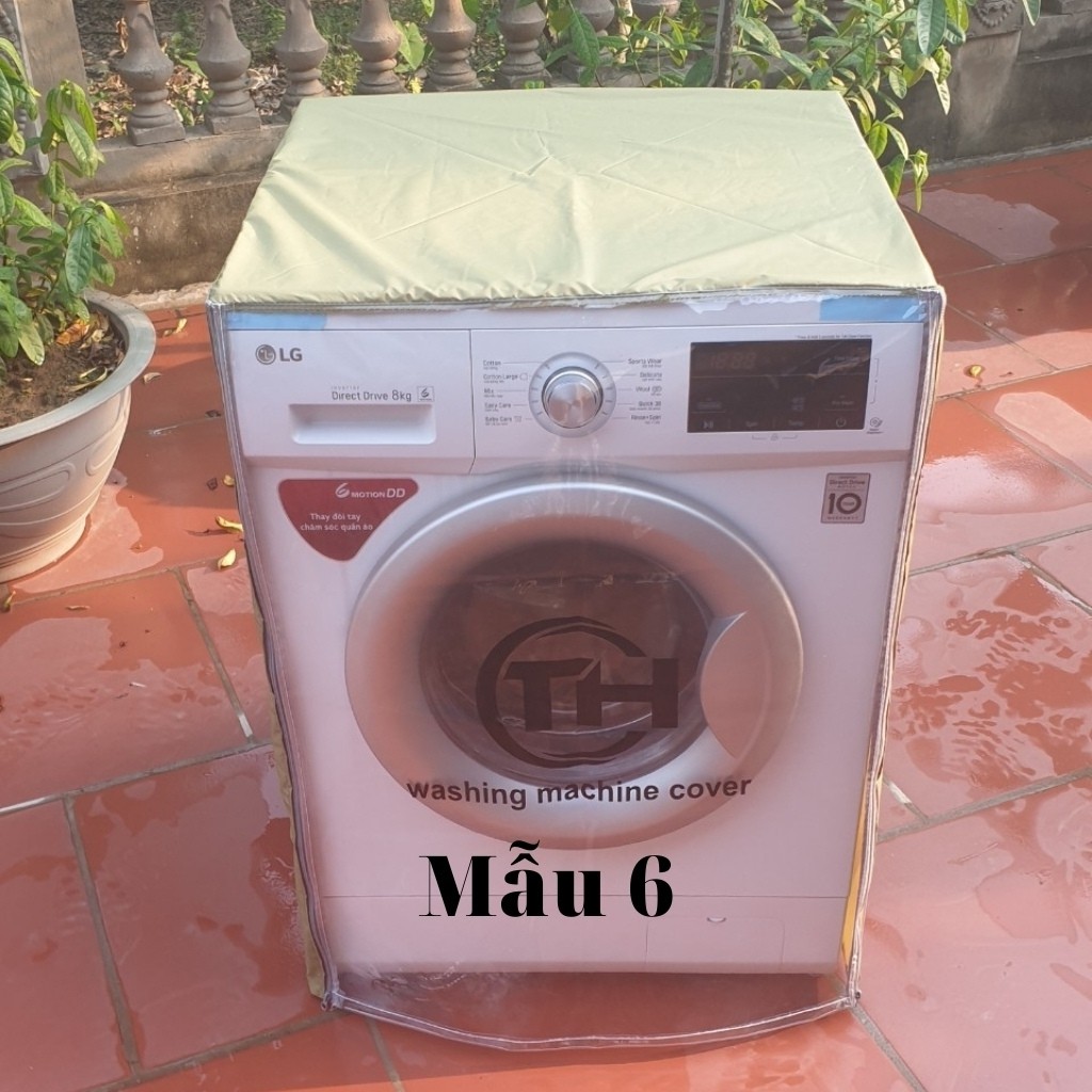 Áo trùm máy giặt cửa ngang bằng da vải dù siêu bền cao cấp không thấm nước