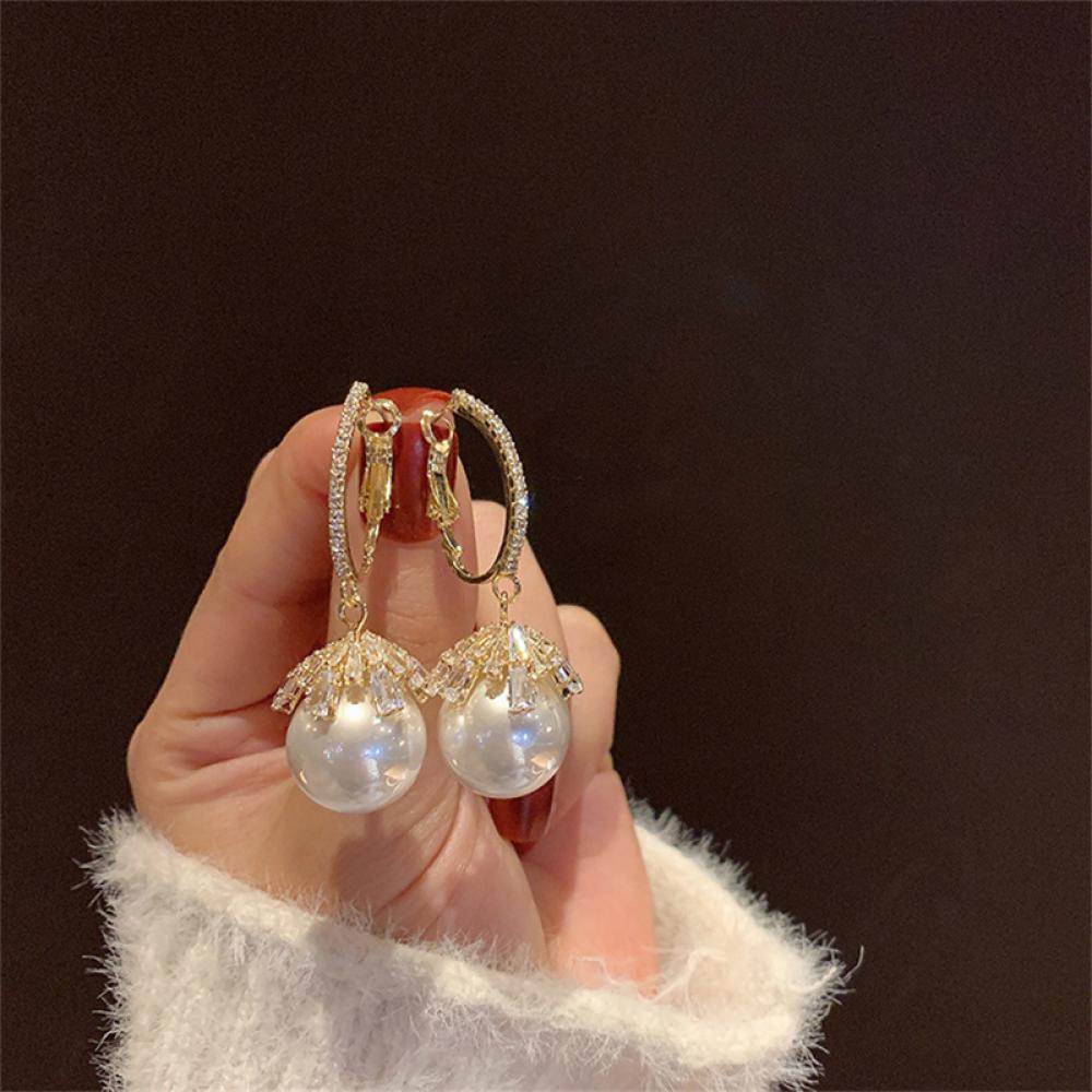 Khuyên Tai Đính Ngọc Trai Cao Cấp Thời Trang Cho Nữ G7Q3