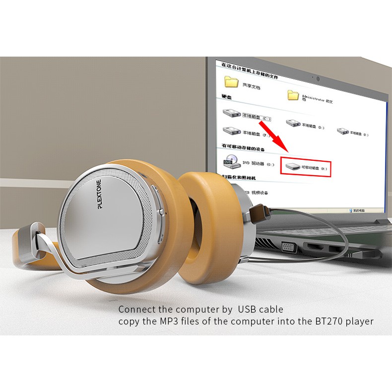 Tai nghe Bluetooth Plextone BT270 Cao Cấp Bass Nghe Cực Sâu - Hỗ Trợ Thẻ Nhớ | BigBuy360 - bigbuy360.vn