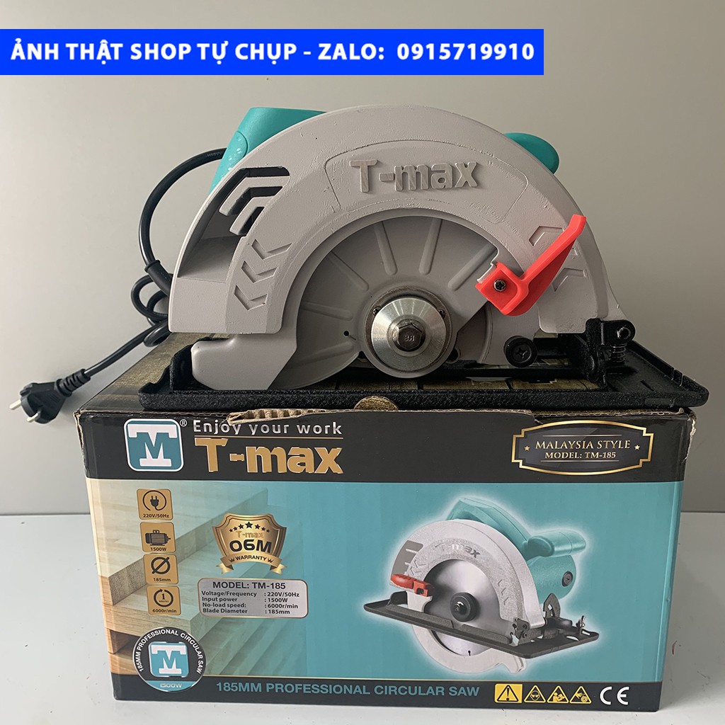 Máy Cắt gỗ Chính Hãng Tmax Công Suất 1500w Đĩa 185mm Tặng Kèm Đĩa Cắt - Bảo Hành 6 Tháng - Cam Kết Chính Hãng