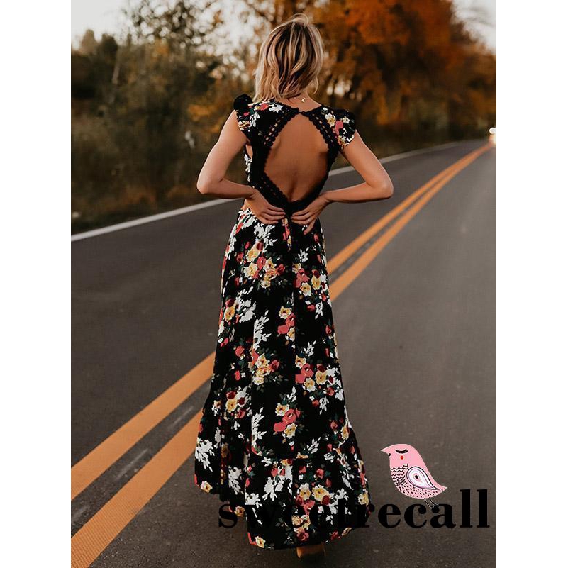 Đầm nữ dài không tay họa tiết hoa phong cách boho thời trang quyến rũ | BigBuy360 - bigbuy360.vn