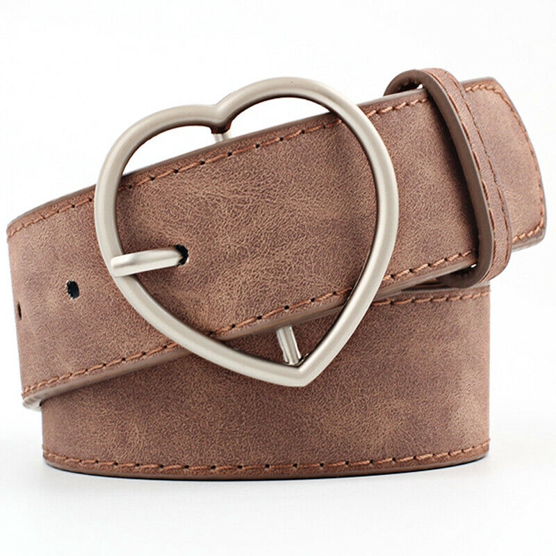 Thắt lưng giả da phối khóa hình trái tim thời trang vintage cá tính cho nữ