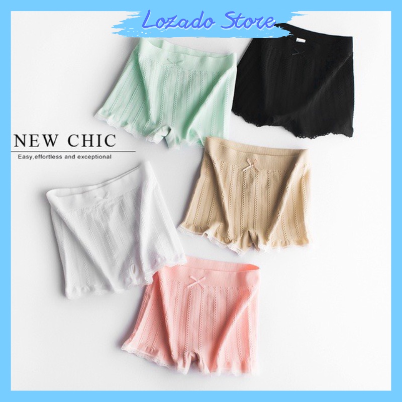 Quần lót váy LOZADO quần mặc trong váy phối bèo đính nơ chất cotton co giãn 4 chiều Q626