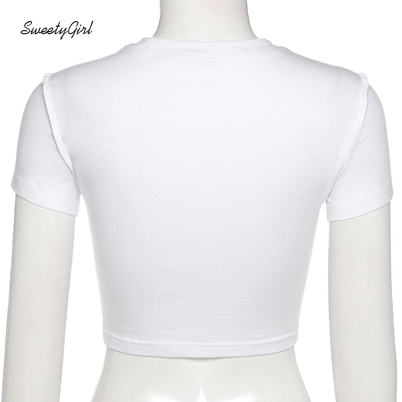 Áo Croptop Tay Ngắn Cổ Tròn Màu Trơn Thời Trang Dành Cho Nữ