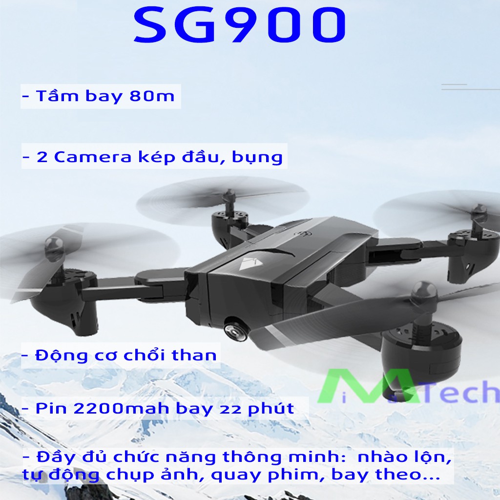 Flycam 4K Drone Camera kép SG901 và SG900 bay 22 phút Máy bay điều khiển từ xa gấp gọn tặng túi đựng chuyên dụng | BigBuy360 - bigbuy360.vn
