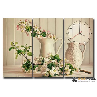 Tranh đồng hồ Suemall hoa bát bình NT150803