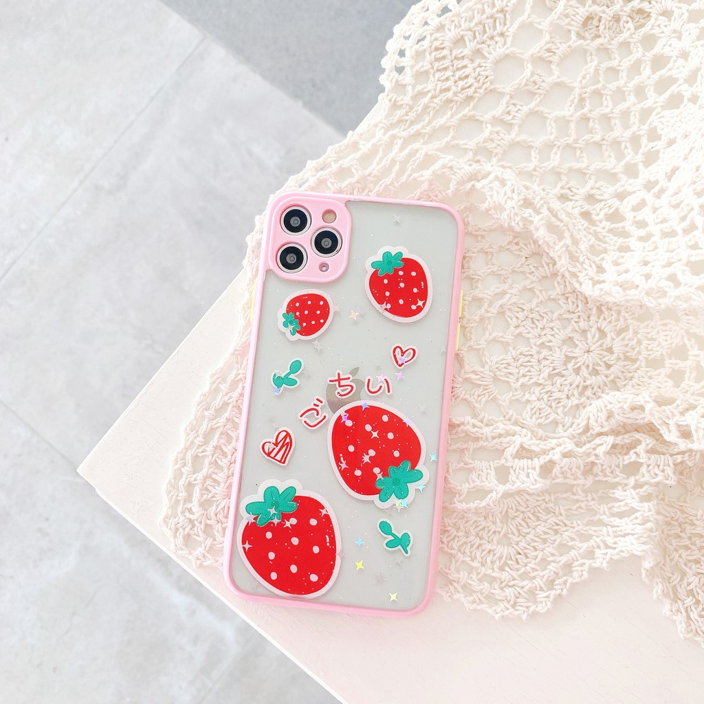 Ốp lưng iphone Blink Starwberry viền màu 5/5s/6/6plus/6s/6splus/7/7plus/8/8plus/x/xr/xs/11/12/pro/max/plus/promax | BigBuy360 - bigbuy360.vn