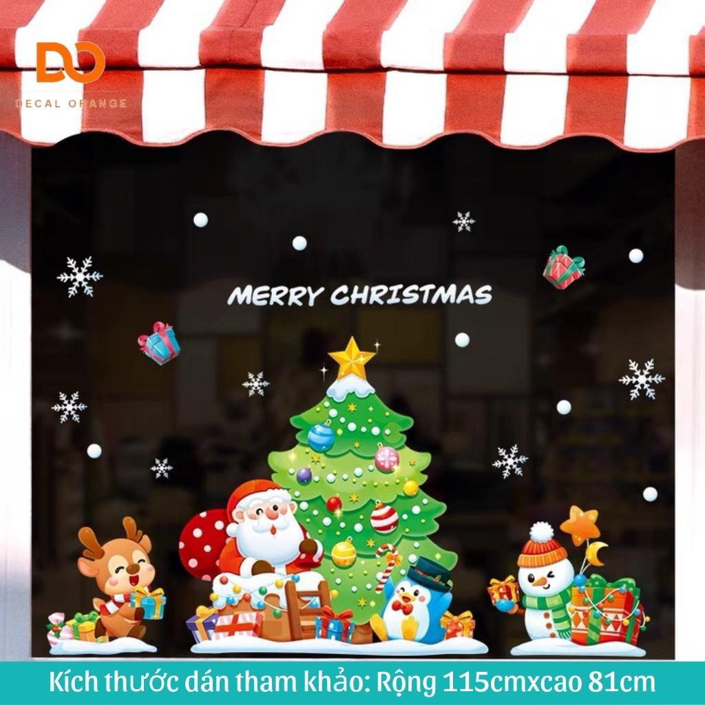 Decal noel dán tường dán kính, 2 mặt màu, hút tĩnh điện trang trí cửa hàng, văn phòng | BigBuy360 - bigbuy360.vn