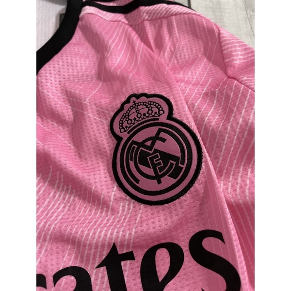 Set bộ quần áo bóng đá thể thao nam nữ vải gai thái clb real madrid áo hồng quần hồng