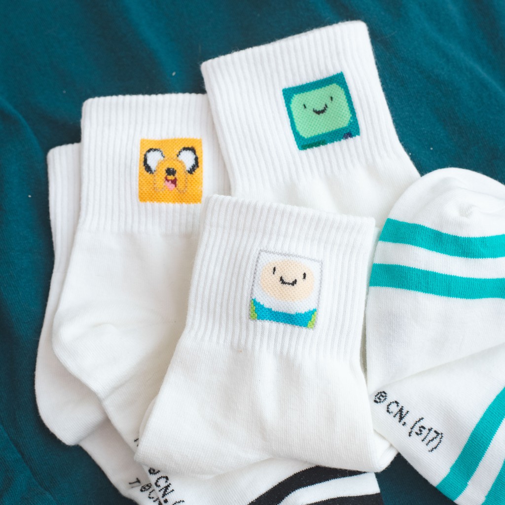 ADVENTURE TIME SQUARE - Tất vớ cao cổ unisex nhân vật hoạt hình Giờ Phiêu Lưu, bản quyền Cartoon, nh