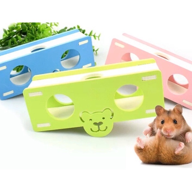 Bập bênh ống chui, đồ chơi cho hamster, ống chui bánh đầu gấu