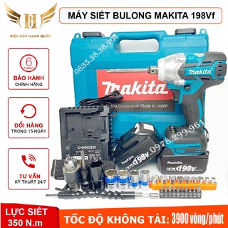 Máy siết bulong Ma.ki ta 198V Model 2021 mới - Máy vặn vít động cớ không chổi than tặng full phụ kiện như hình