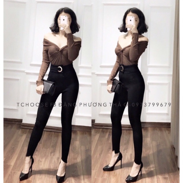 Quần tregging siêu phẩm chất mềm mịn co dãn cạp cao tôn dáng sz sml hàng qc