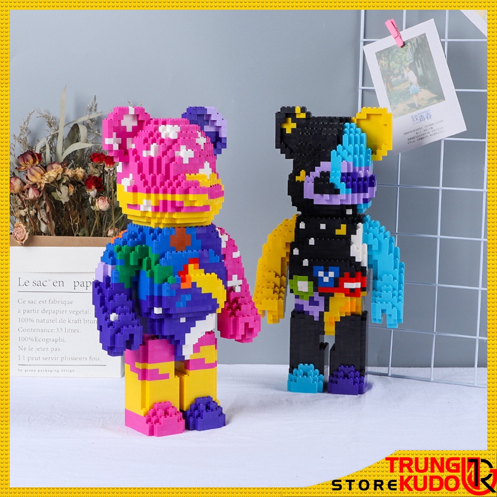 Lắp ráp Bearbrick Hoàng Hôn Thiên Hà độc đáo dạng đồ chơi mô hình Bearbrick làm quà tặng, home decor