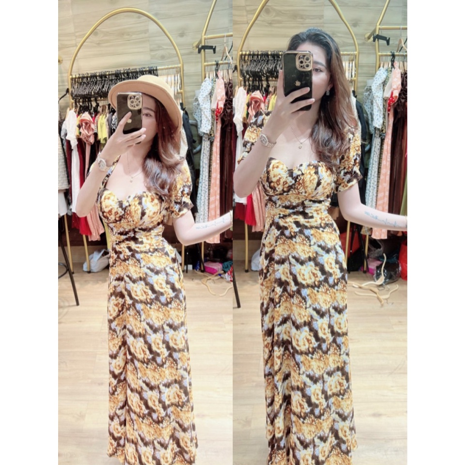 Đầm maxi hoạ tiết kiểu