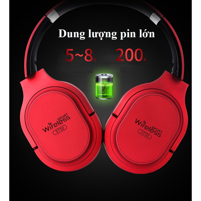 Tai nghe Bluetooth ❤️FREESHIP❤️ Tai Nghe Chụp Tai Không Dây Cao Cấp ST50, Thiết Kế gấp Gọn Tiện Lợi