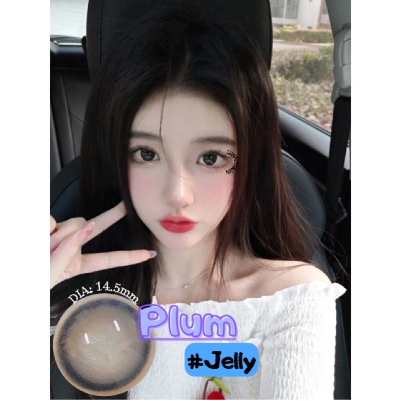 MỘT ĐÔI KÍNH ÁP TRÒNG MÀU XANH ĐEN PLUM JELLY LENS CÓ ĐỘ CẬN SIÊU ÊM SIÊU MỀM NỘI ĐỊA TRUNG QUỐC