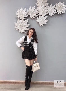Áo sơ mi phối len