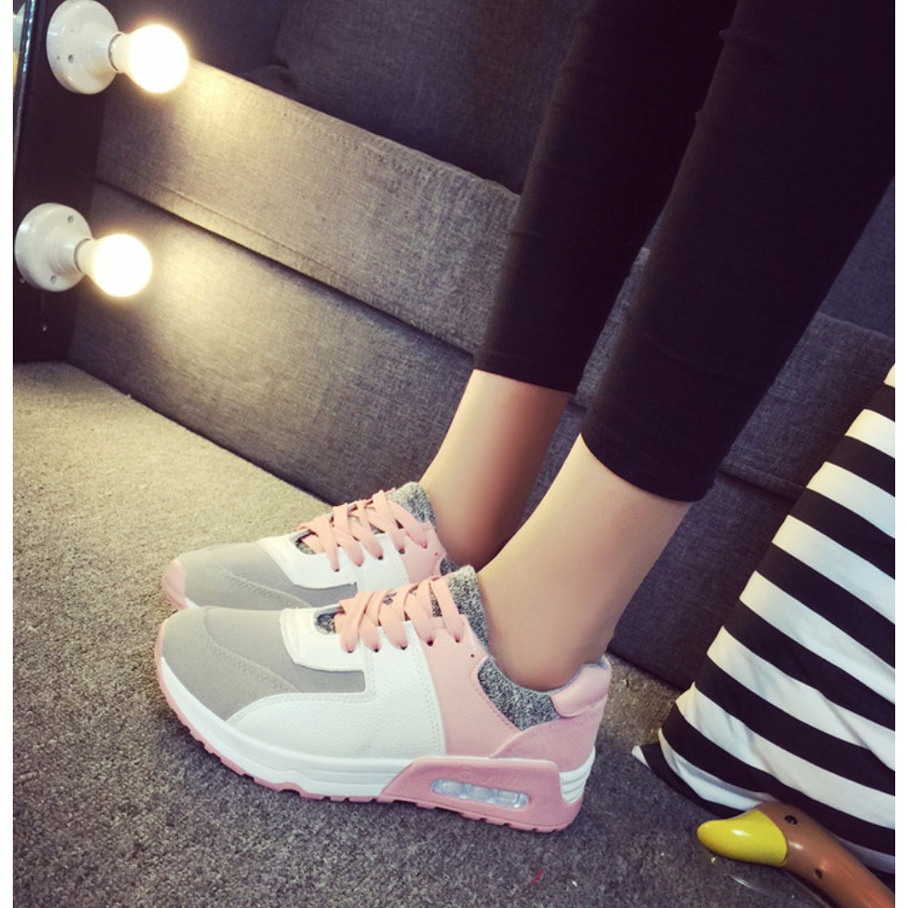 Giày thể thao nữ năng động trắng hồng GTT2202