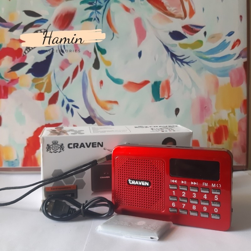 Đài Radio Craven CR-16 Máy nghe pháp  nghe đài, nghe nhạc thẻ nhớ, USB, nghe kinh phật sử dụng pin siêu trâu