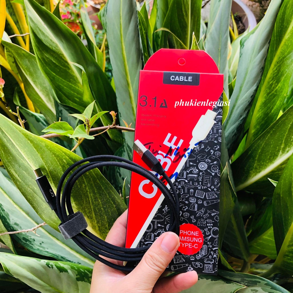 Cáp sạc tự ngắt báo Led dây bện dù