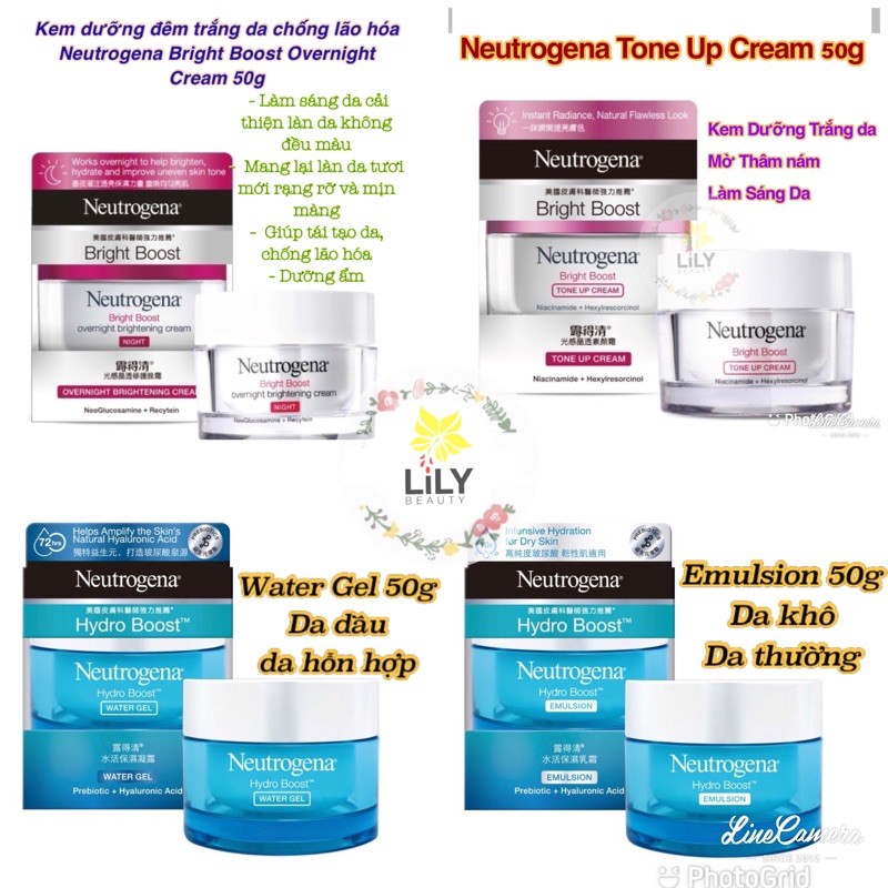 ( Bill Đài)Kem Dưỡng Ẩm Dạng Gel Neutrogena Hydro Boost Water Gel hũ lớn 50g
