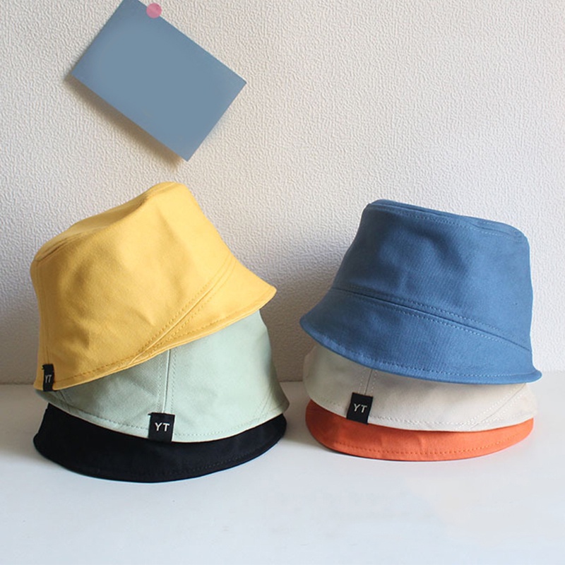Nón tai bèo cotton mềm màu trơn gấp gọn chống nắng mùa hè cho bé