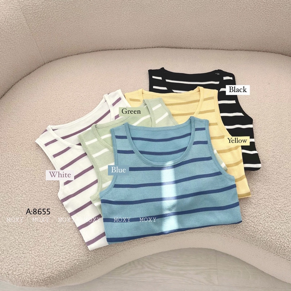 SP008655-Áo len sọc croptop