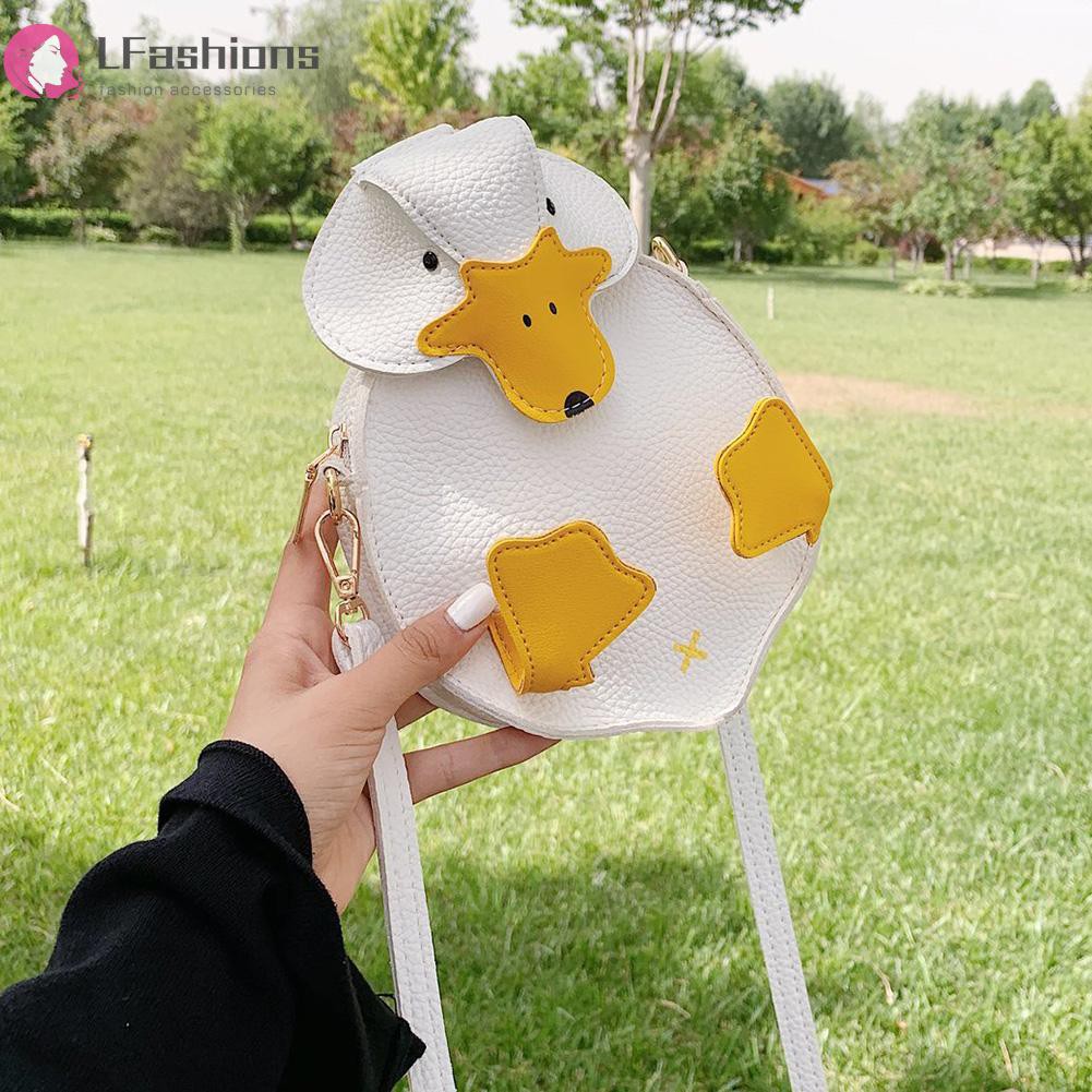 Túi Đeo Chéo Hình Vịt Con Chất Liệu Da Pu