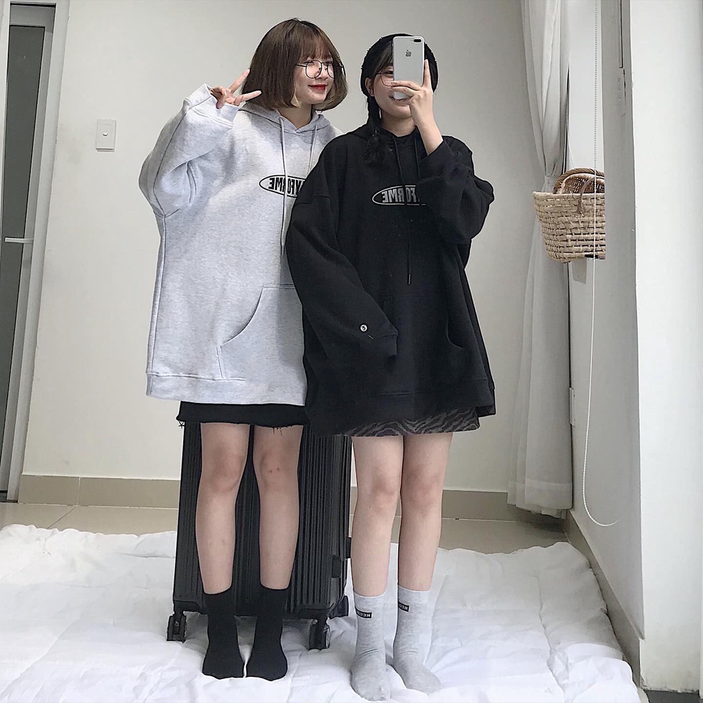 Áo Hoodie Nữ Form Rộng Tay Dài Áo Hoodie In Chữ Có Mũ Phong Cách Ulzzang Basic PRAYFORME - 1953 GOUS OFFICIAL