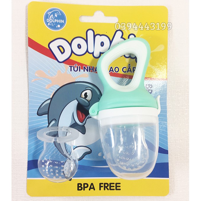 Túi Nhai Ăn Dặm Silicone Dolphin - Đầy đủ giấy tờ an toàn cho bé | DP-056A