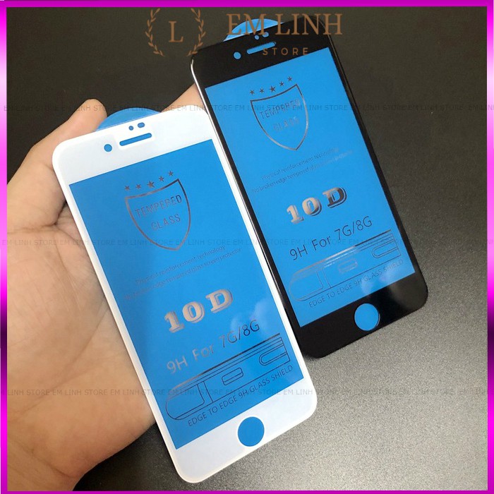 KÍNH CƯỜNG LỰC 10D IPHONE LOẠI TỐT full màn hình