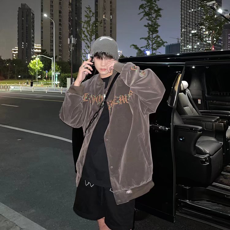 Áo khoác bóng chày phong cách hip hop cá tính hợp thời trang dành cho cặp đôi