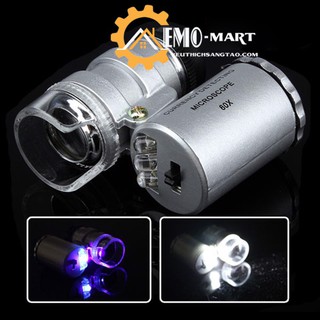 [FREE SHIP] 💦 Kính lúp cầm tay mini 60x v1 💦 BH 12 Tháng 💦 Nhựa ABS cao cấp kèm 3 đèn Led chiếu sáng