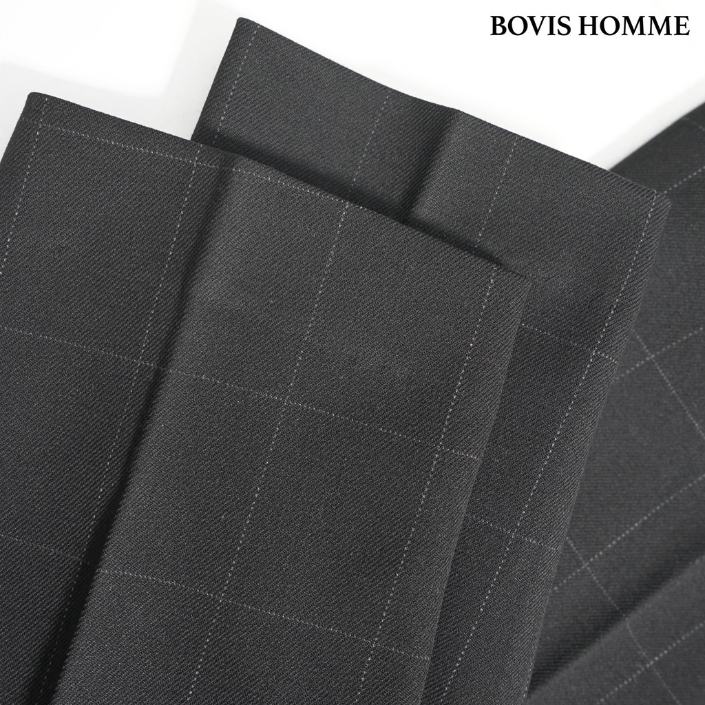 Quần tây nam Bovis Homme, mã QT133, màu đen, form slim, chất liệu 95% cotton 5% spandex, mặt vải dày dặn, đứng form