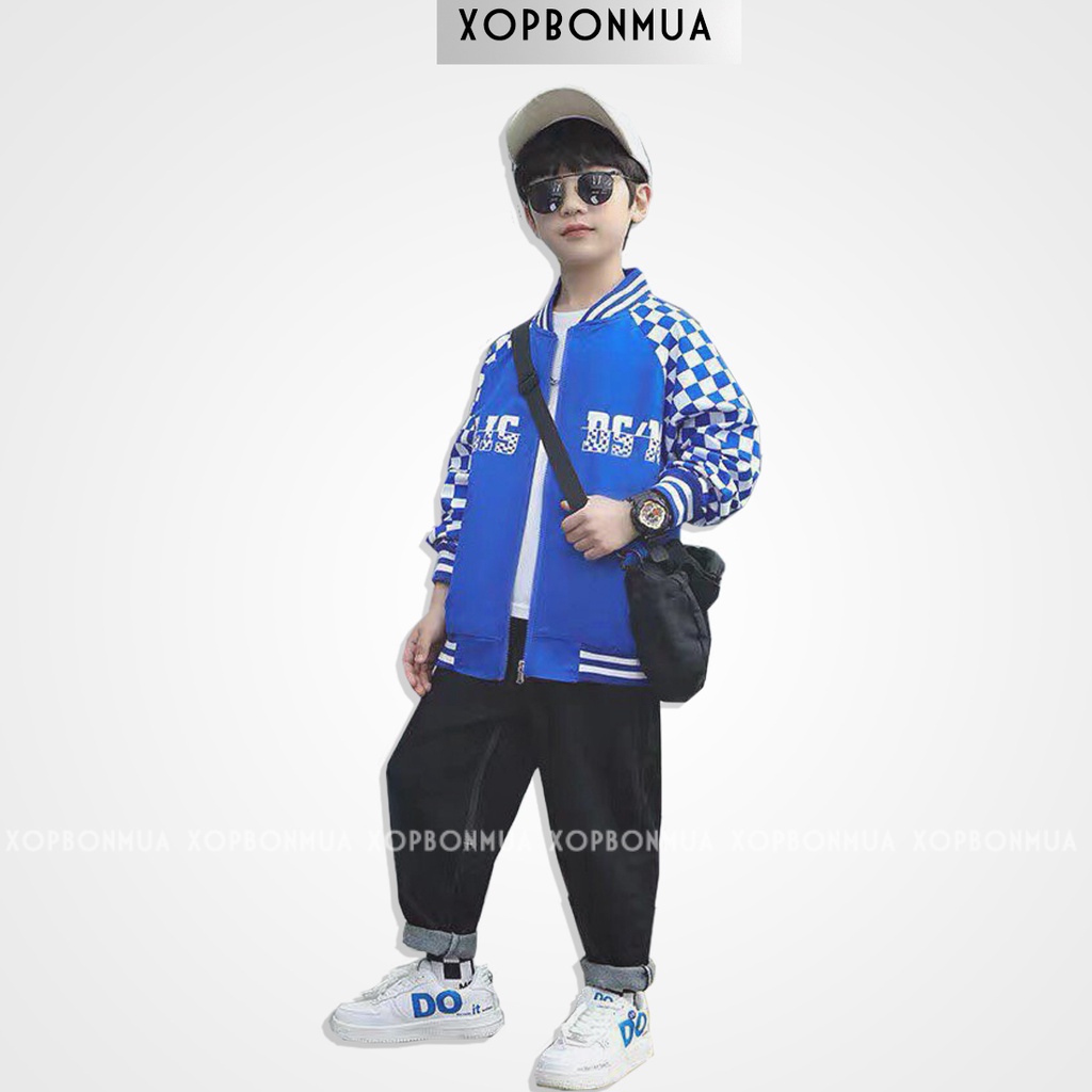 Áo Khoác Bomber Bé Trai 10-65kg  Áo Khoác Thun Bé Trai Size Đại - Shop Bốn Mùa