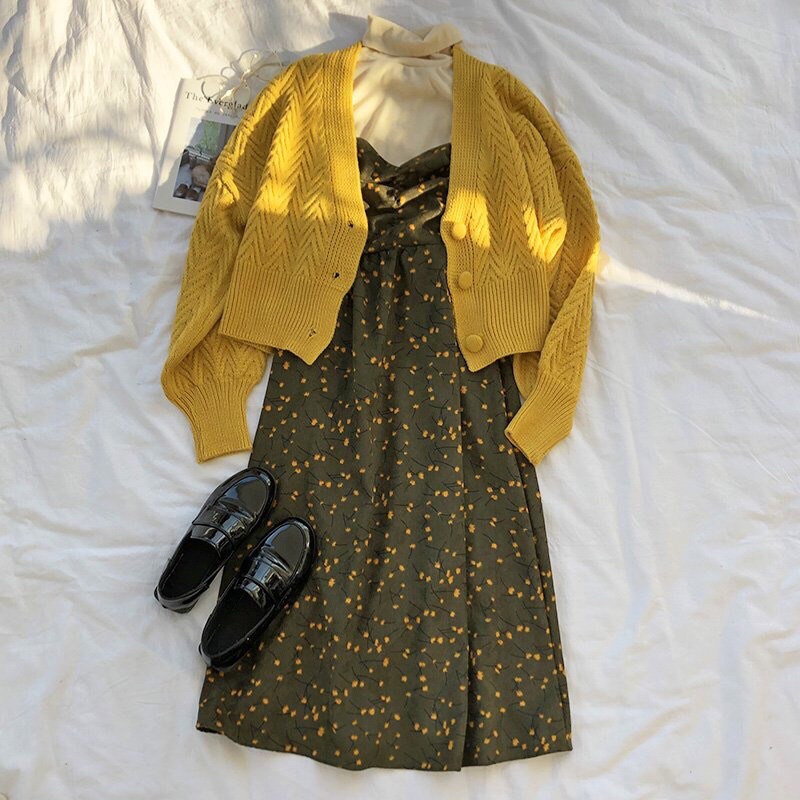 FULL SET : Đầm + Cardigan