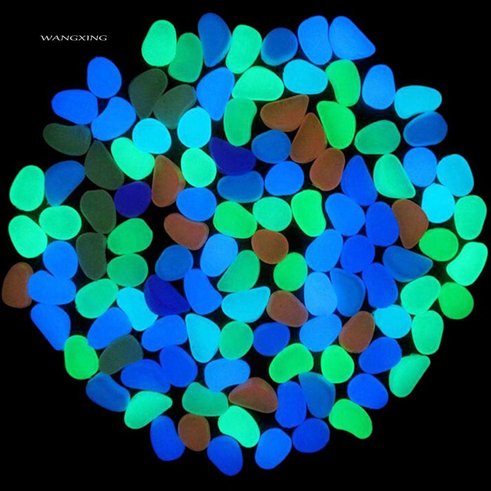 Bộ 100 hạt đá thủy tinh phát quang trang trí bể cá