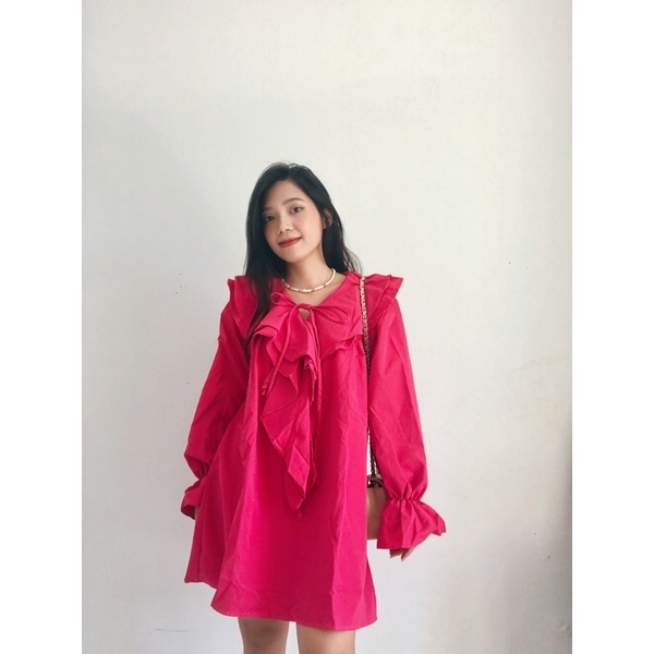 Đầm babydoll hồng cánh sen xoè kiểu dáng công chúa xinh xắn ulzzang Áo babydoll,Váybabydoll dáng ngắn Hàn Quốc