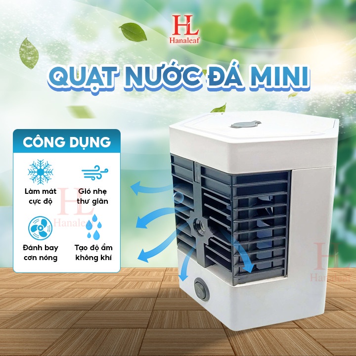 Quạt nước đá mini tiện dụng cho văn phòng, quạt điều hòa hơi nước cá nhân