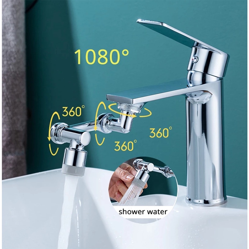 Đầu Nối Vòi Nước Bằng Đồng Cao Cấp Chống Văng 1080° Phụ Kiện Gắn Bồn Rửa Chén Nhà Bếp / Phòng Tắm Có Thể Xoay Tiện Dụng