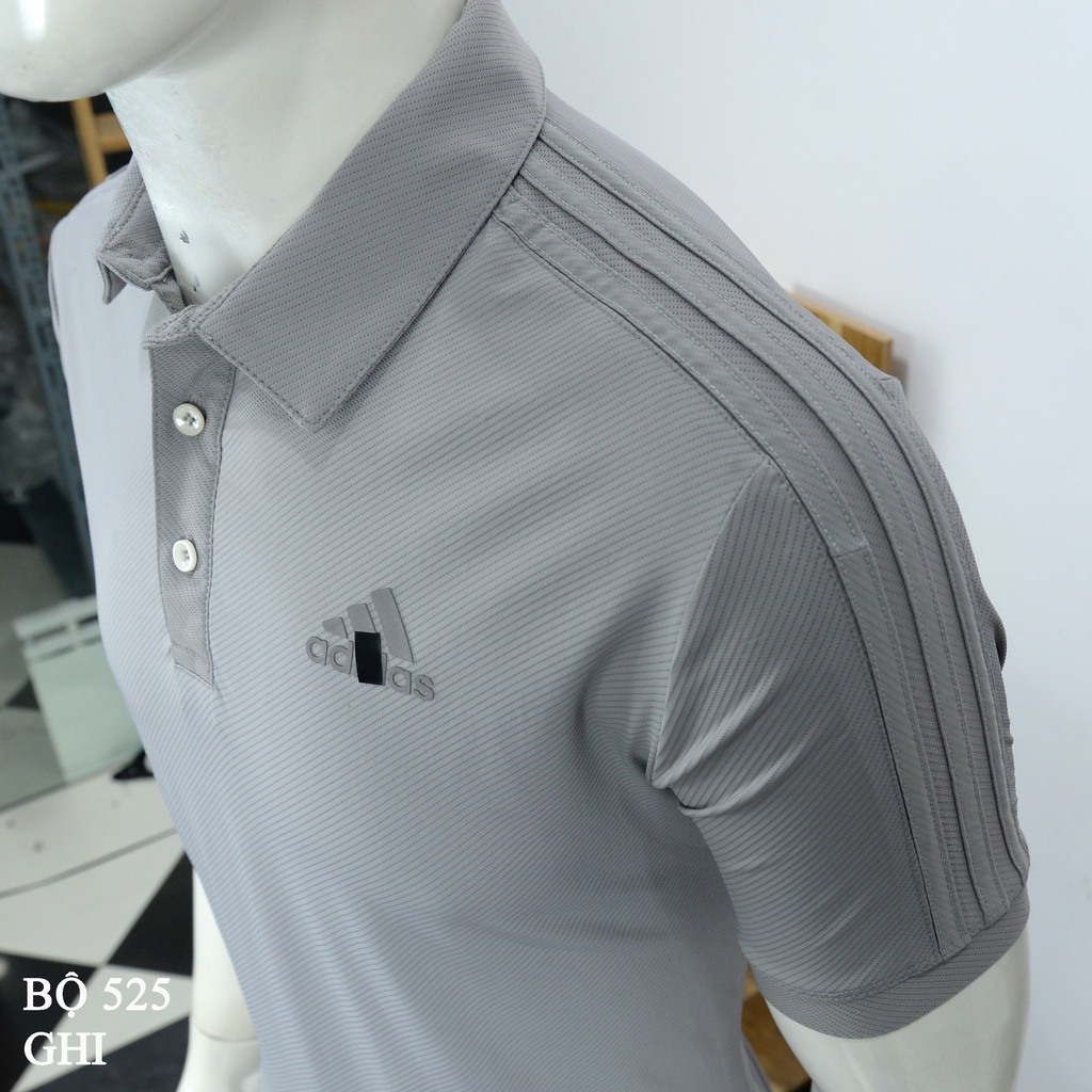 Bộ thể thao nam adidas cao cấp mùa hè cộc tay chất thun lạnh mã 525, bộ đồ tập