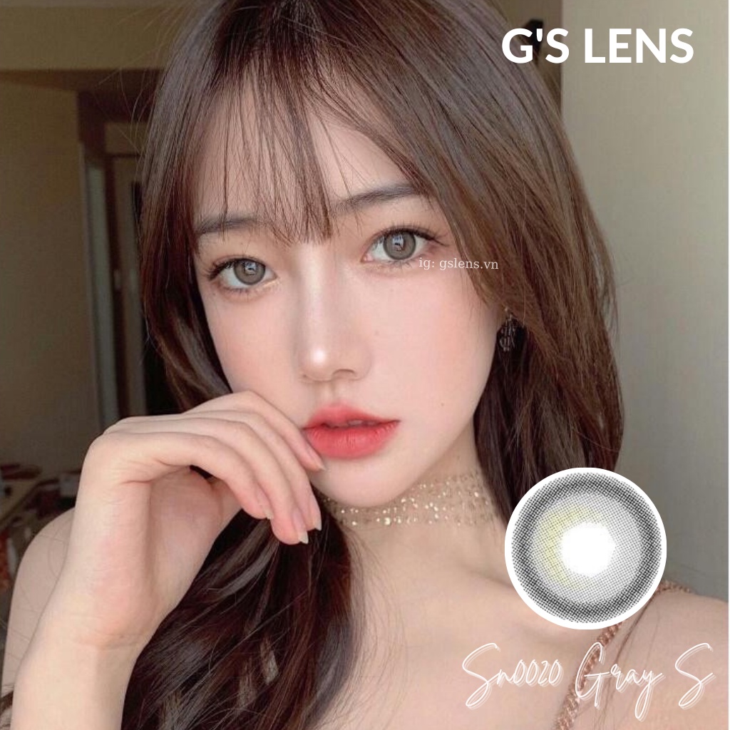 Lens Mắt Kính Áp Tròng Xám Moonlight Tự Nhiên Giãn Ít Size S 14.2mm Có 0 Đến 6 Độ Cận Sn0020 Gray