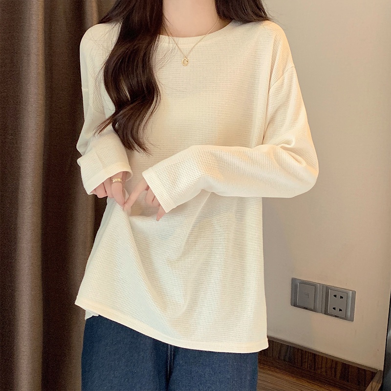 Áo Thun Dài Tay Cổ Tròn Màu Xanh Matcha Thời Trang Thu Đông 56459