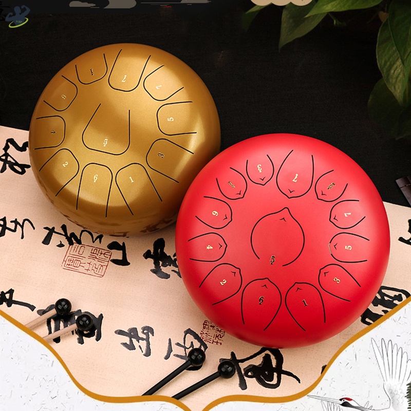 Bộ trống lưỡi thép hợp kim 6 inch 8 tông kèm 1 cặp dùi trống và túi đựng