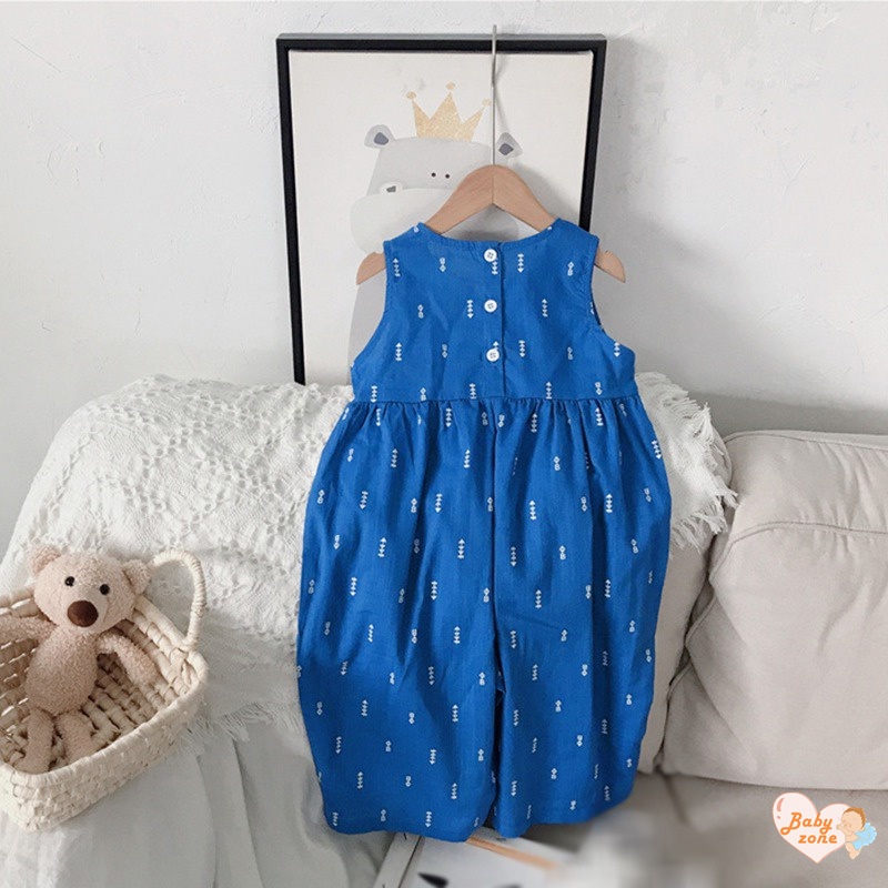 Bộ Áo Liền Quần Không Tay Thời Trang Cho Bé Gái