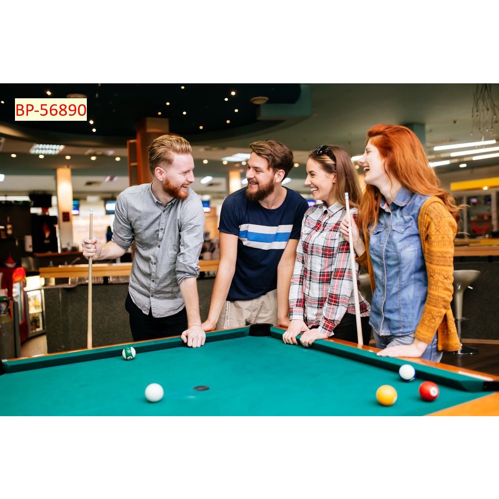 Tranh Club bida vải lụa 3D dán tường kích thước lớn